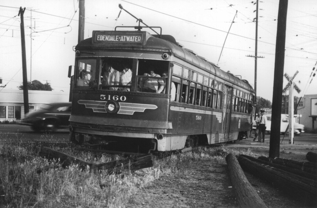 Location: Best guess, spur track off Glendale Ave.  This is something of a mystery shot.  I think it depicts movement onto the old Glendale SP-PE transfer spur south of Richardson. Loren Ayers photo, Ayers Family Collection.