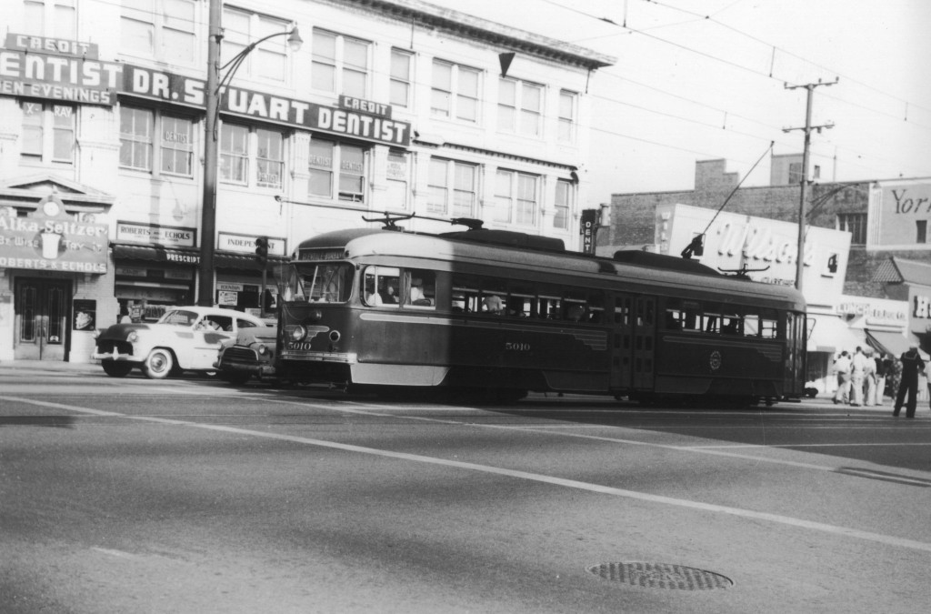 Location: Brand Blvd. at Broadway, Glendale, CA; view is towards the southeast corner of the intersection. Loren Ayers photo, Ayers Family Collection.