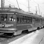 Pacific Electric Hollywood car no. 698 on Venice Blvd. at Victoria Avenue